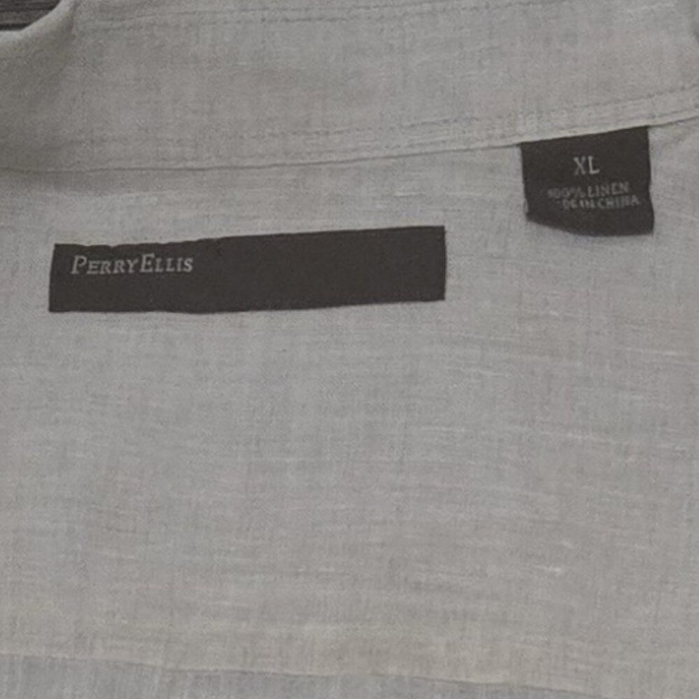 Perry Ellis Men's Timeless Linen Short Sleeve Breathable Regular Fit Shirt - Picture 3 of 6
